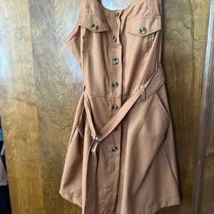 Overall button up dress